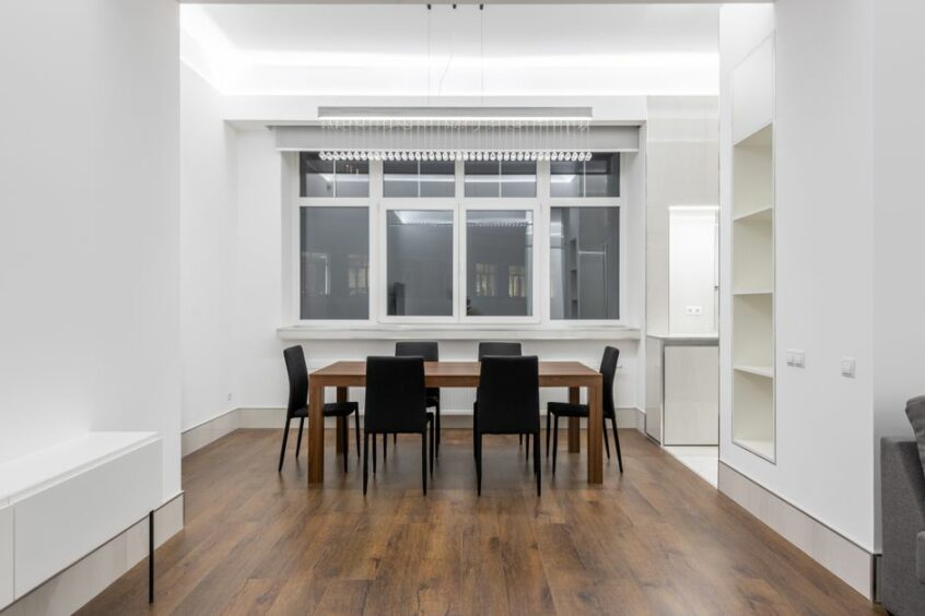 Residential laminate flooring in a modern home interior